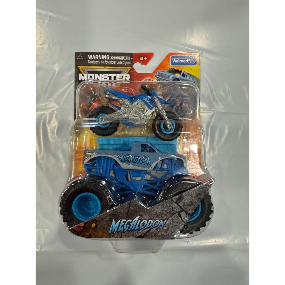 Monster Jam Megalodon 1:64 Die-Cast Monster Truck & Motorcycle FMX‎ Dirt Bike